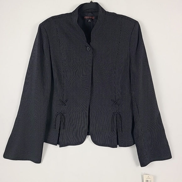 NEW Anne Klein Women's Polka Dot Blazer Black Sz 12 NWT Retail $170 - Picture 1 of 11